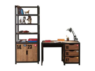 Bureau Vipack Alex - Noir et bois