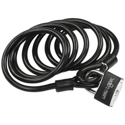 Burg Wächter câble spiralé 10 mm 250 cm + cadenas cylindre 402/50, 2 clés