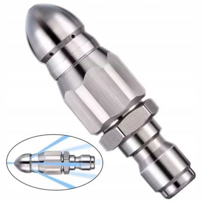 Buse de Débouchage ClearFlow SteelJet 1/4 QuickConnect - Acier INOX, 7 Orifices, Nettoyage Canalisation et Tuyaux
