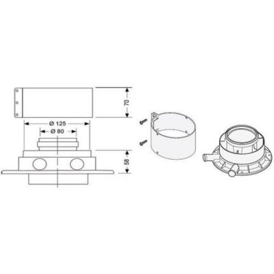 Buse pour sortie verticale condensation 80/125 - SAUNIER DUVAL - 0020276091