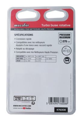 Rosfix Buse Rotative Haute Pression - Céramique, 160 Bar, 8 L/min, 60°C