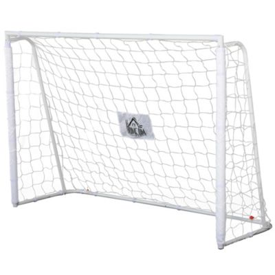 But de football - cage de foot - but futsal dim. 186L x 62l x 123H cm - châssis métal filet PE - piquets & outil inclus - blanc