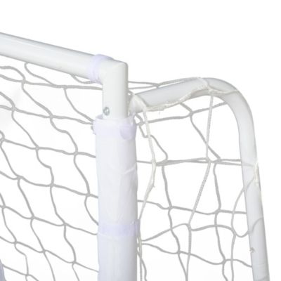 But de football - cage de foot - but futsal dim. 186L x 62l x 123H cm - châssis métal filet PE - piquets & outil inclus - blanc
