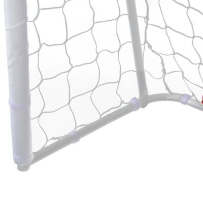 But de football - cage de foot - but futsal dim. 186L x 62l x 123H cm - châssis métal filet PE - piquets & outil inclus - blanc