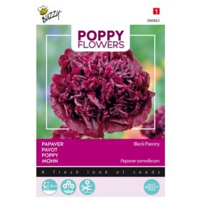 Buzzy Poppy Flowers, Pavot Black Paeony - Ca. 0,08 gr