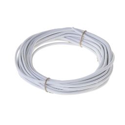 Câble 2X0,75 mm² H03VVH2F blanc couronne 5m
