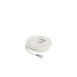 Câble 3X2,5 mm² H05VVF blanc couronne 5m