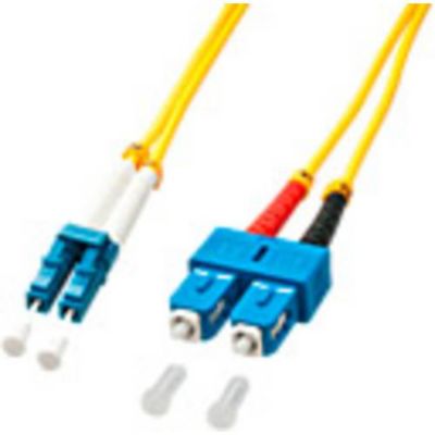 Câble de raccordement fibre optique Singlemode OS2 15 m LC vers SC, jaune.