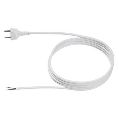 Câble de raccordement secteur blanc H05VV-F 2x1,0 mm² 3,00 m, fiche ...