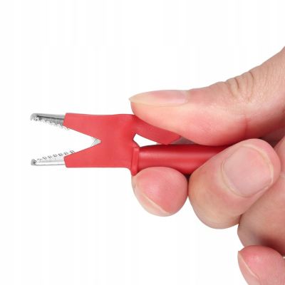 Câble de Test avec Pinces Crocodile 1000V 15A - 1 m, Rouge, Silicone Souple, Pour Multimètre et Auto