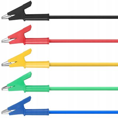 Câble de Test avec Pinces Crocodile 1000V 15A - 1 m, Rouge, Silicone Souple, Pour Multimètre et Auto