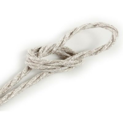 Câble Electrique Toile Beige en Textile Torsadé 3x0.75mm² - Fil Electrique Tissu