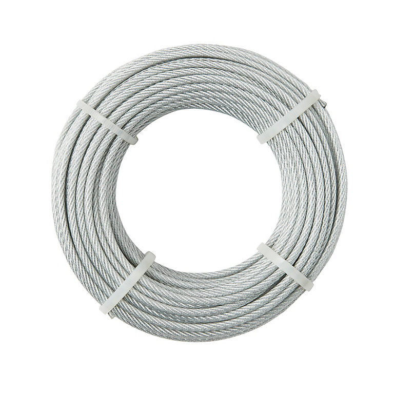 Cable inox Gainé PVC Transparent 3 x 4 mm inox VENDU AU Mètre 