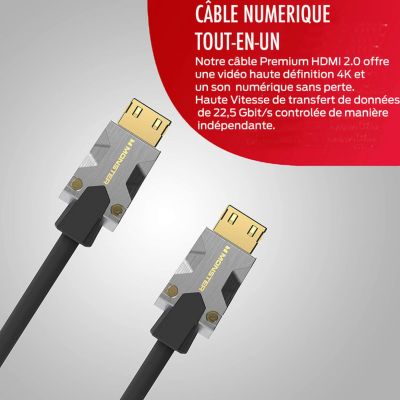 Câble HDMI Monster M1000 UHD 4K HDR 22,5 Gbit/s - 5 m | Castorama