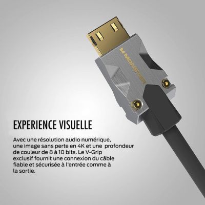 Câble HDMI Monster M1000 UHD 4K HDR 22,5 Gbit/s - 5 m | Castorama