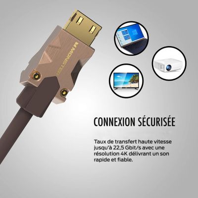 Câble HDMI Monster M2000 UHD 4K HDR10+ 25 Gbit/s - 5 m | Castorama