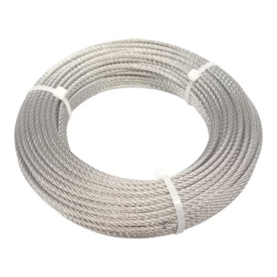 Câble inox A4 Diamètre 3mm Longueur 30 Mètres (spécial pour l'extérieur) 7X7 Torons Fils bricolage, garde corps, jardin