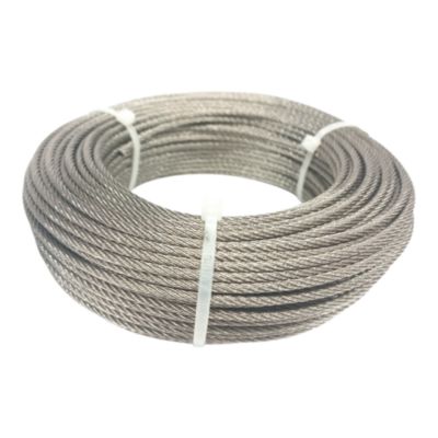 Câble inox A4 Diamètre 3mm Longueur 50 Mètres (spécial pour l'extérieur) 7X7 Torons Fils bricolage, garde corps, jardin