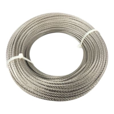 Câble inox A4 Diamètre 4mm Longueur 70 Mètres (spécial pour l'extérieur) 7X7 Torons Fils bricolage, garde corps, jardin