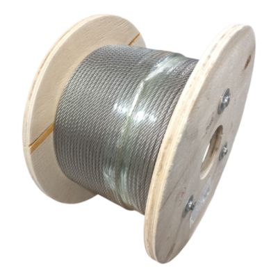 Câble inox A4 Diamètre 4mm Longueur Rouleau 100 Mètres (spécial pour l'extérieur) 7X7 Torons Fils bricolage, garde corps, jardin