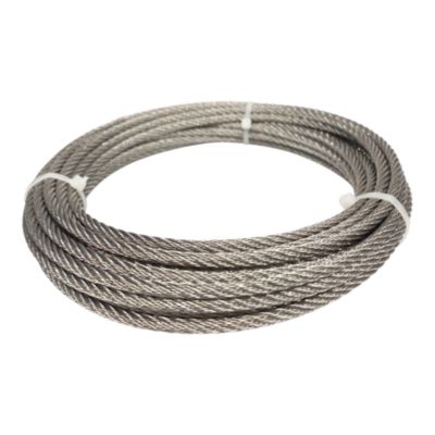 Câble inox A4 Diamètre 5mm Longueur 10 Mètres (spécial pour l'extérieur) 7X7 Torons Fils bricolage, garde corps, jardin