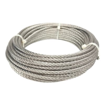 Câble inox A4 Diamètre 5mm Longueur 20 Mètres (spécial pour l'extérieur) 7X7 Torons Fils bricolage, garde corps, jardin