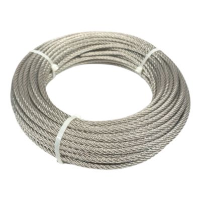 Câble inox A4 Diamètre 5mm Longueur 30 Mètres (spécial pour l'extérieur) 7X7 Torons Fils bricolage, garde corps, jardin