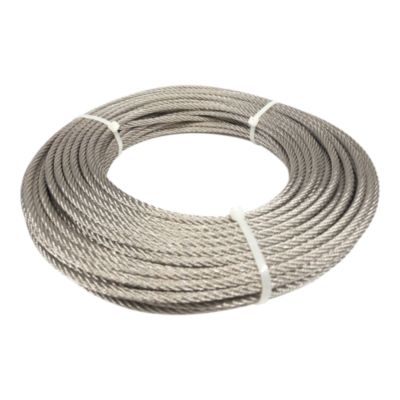 Câble inox A4 Diamètre 5mm Longueur 40 Mètres (spécial pour l'extérieur) 7X7 Torons Fils bricolage, garde corps, jardin