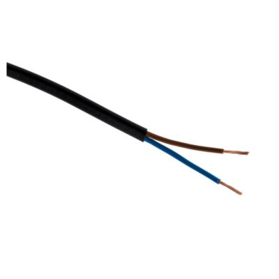 Câble électrique H03VVH2-F 2x0,75mm² noir - 5m - Zenitech