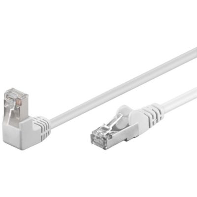 Câble RJ45 Cat5e coudé blindé blanc 2m GOOBAY