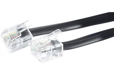 Câble téléphone RJ11 2m noir CONECTICPLUS