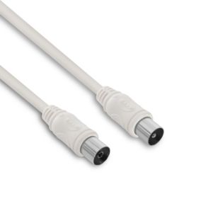 Câble TV coaxial 9,52 mm mâle/fem. 2 m - blanc - Metronic 338003