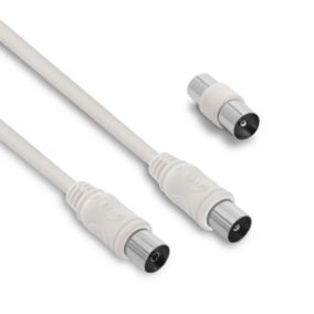 Câble TV coaxial 9,52 mm mâle/fem.+adaptateur mâle/mâle 5 m - Metronic 338007