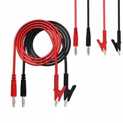 Câbles de Test Multimètre 100 cm - 15A 1000V, Fiches Banane 4 mm, Pinces Crocodile Cuivre, Isolation PVC