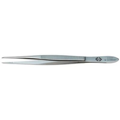 C.K T2301 pince brucelle de précision émoussée fine 115 mm - acier carbone trempé