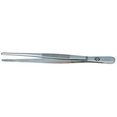 C.K T2307 Pince brucelle de précision émoussée fine 145 mm en acier au carbone trempé