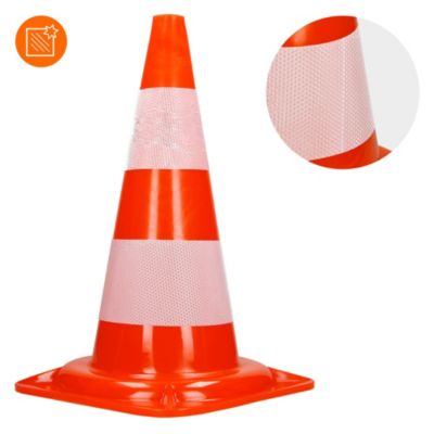 Cônes De Signalisation Routière Cône De Chantier Orange Blanc 47 Cm 4 Pi Ces