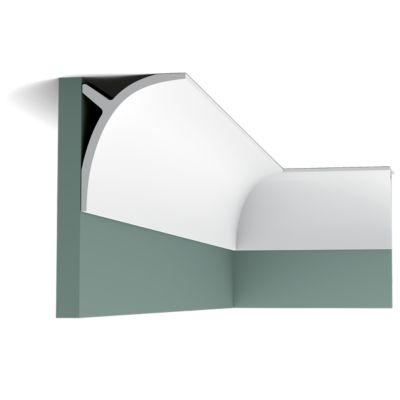 C991 Corniche pour éclairage indirect et cache tringle à rideau Orac Decor - 11x14x200cm (h x p x L) - A l'unité