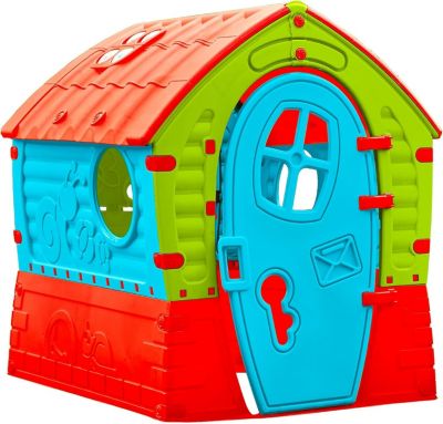 Cabane de jeu Résistante aux UV, Fenêtres à Toit ouvrant et Trous de Judas , Enfants de 2 Ans, 95 x 90 x 110 cm coloris aléatoire
