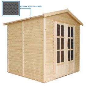 Cabane en bois avec plancher, avec bardeaux bitumineux couleur l233xP222xH233cm - TIMBELA M351FB+H351FBBLACK