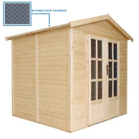 Cabane en bois avec plancher, avec bardeaux bitumineux couleur l233xP222xH233cm - TIMBELA M351FB+H351FBGREY