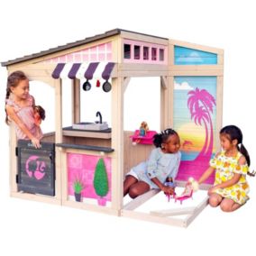 Cabane Enfant BARBIE en Bois Jeux Extérieur Cuisine Jardin Terrasse