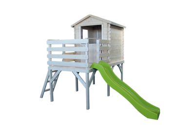 Cabane enfant sur pilotis avec toboggan et bac à sable marc A030.042.00 -  Conforama