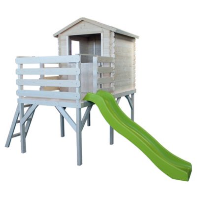 Cabane Enfant Bois Soulet Lison Et Terrasse Bac Et Toboggan Castorama