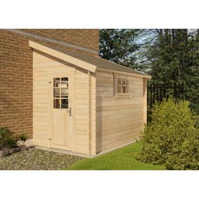 Cabane à outils Lund Alpholz, 22x3m dim ext (cas échéant incl débord de toit) naturel, épaisseur paroi : 28mm, 6,3m² superficie to