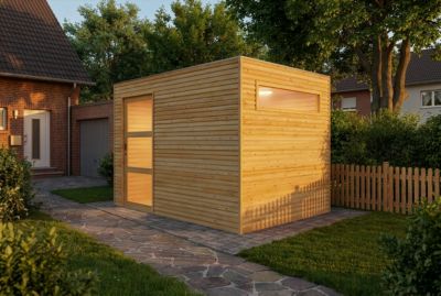 Cabane à outils QBS Alpholz, 3x21m dim ext (cas échéant incl débord de toit) imprégné en autoclave, 28mm, 6,3m² superficie totale
