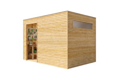 Cabane à outils QBS Alpholz, 3x21m dim ext (cas échéant incl débord de toit) imprégné en autoclave, 28mm, 6,3m² superficie totale