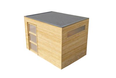 Cabane à outils QBS Alpholz, 3x21m dim ext (cas échéant incl débord de toit) imprégné en autoclave, 28mm, 6,3m² superficie totale