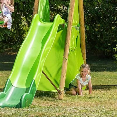 Cabane tissu pour portique bois