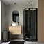 Cabine de douche 1/4 de cercle en acrylique noir 85x85 cm, Gelco Design